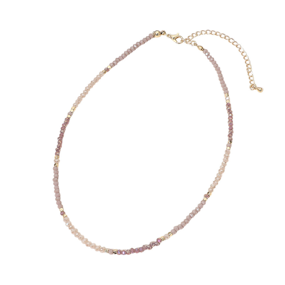 Faceted Beaded Choker Necklace