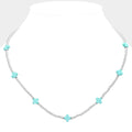 Cross Pointed Metal Ball Beaded Necklace