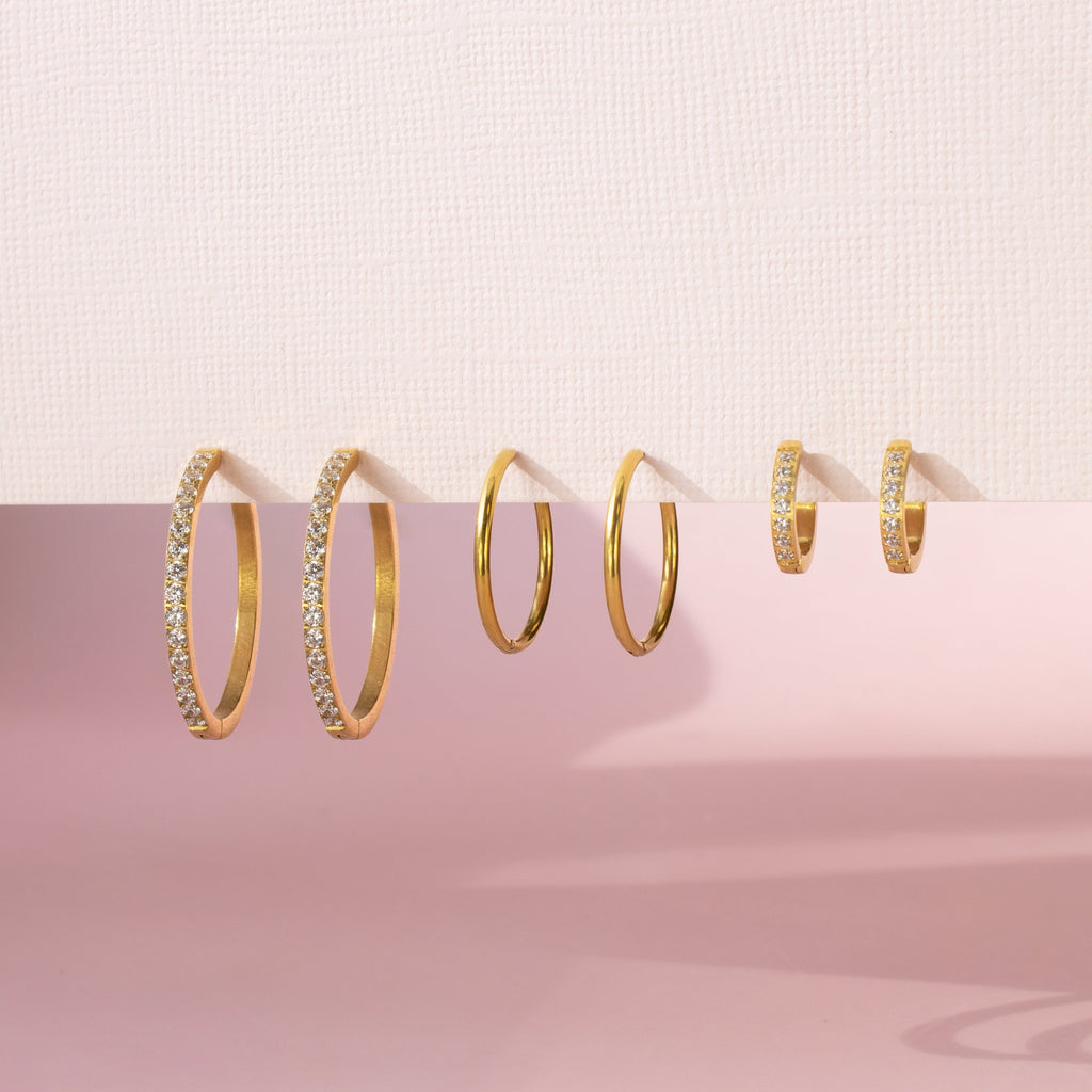Tiny Classic Diamond Hoop Earrings