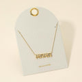 18K Gold Dipped MAMA Bubble Letter Plate Pendant Necklace