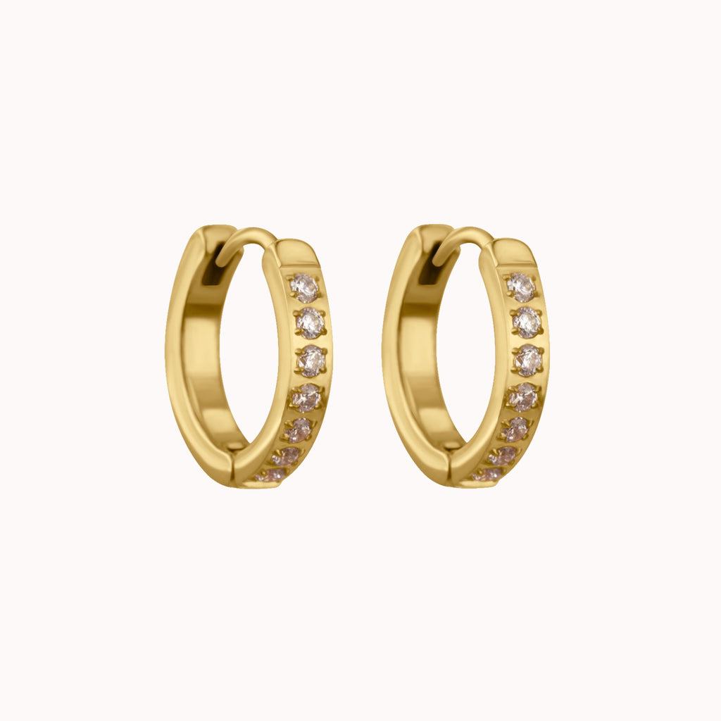 Tiny Classic Diamond Hoop Earrings